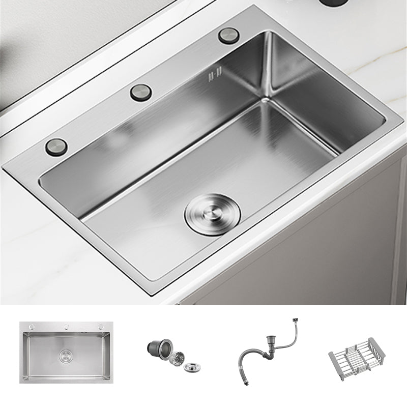 Modern Kitchen Sink Stainless Rectangular Kitchen Sink with Pull-out Faucet