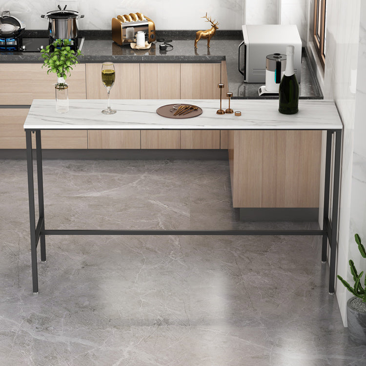 Modern Bar Stool and Table Set 1/3/5 Pcs Rectangle Stone Top Bar Table and Stools