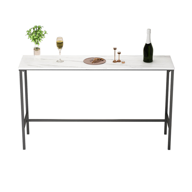 Modern Bar Stool and Table Set 1/3/5 Pcs Rectangle Stone Top Bar Table and Stools