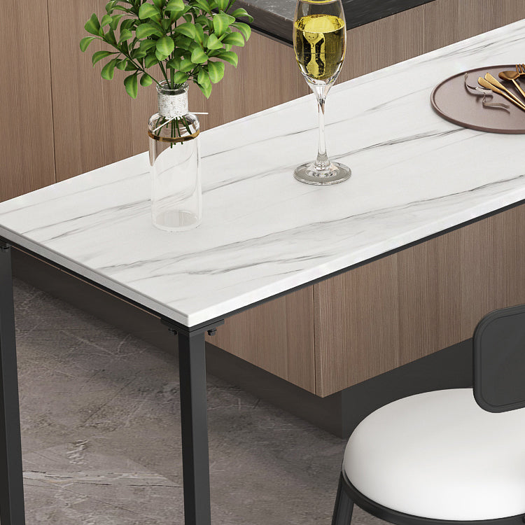 Modern Bar Stool and Table Set 1/3/5 Pcs Rectangle Stone Top Bar Table and Stools