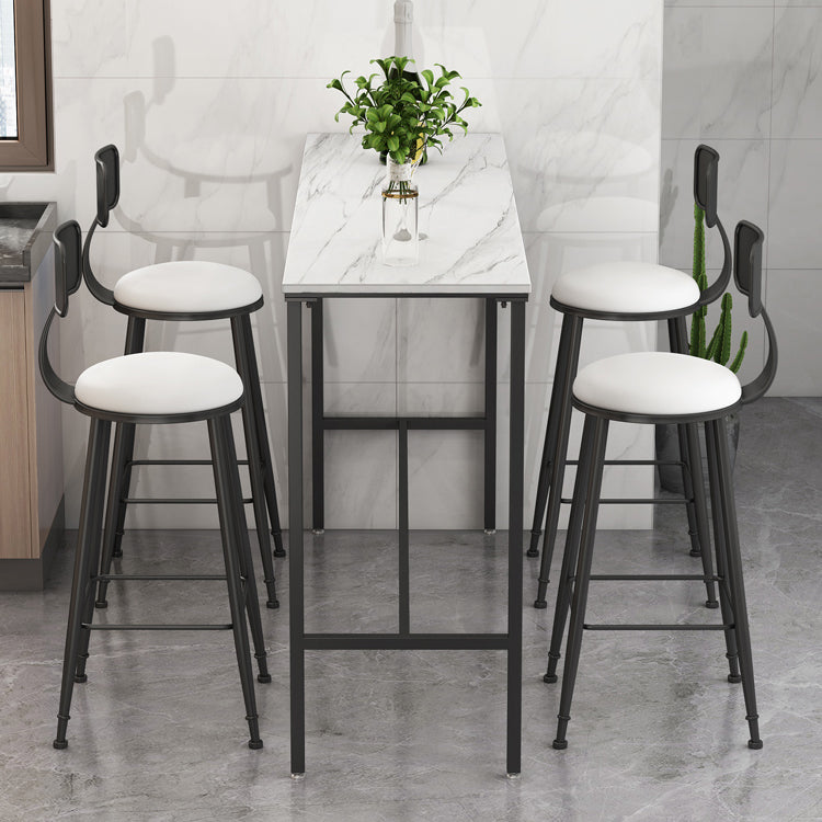 Modern Bar Stool and Table Set 1/3/5 Pcs Rectangle Stone Top Bar Table and Stools