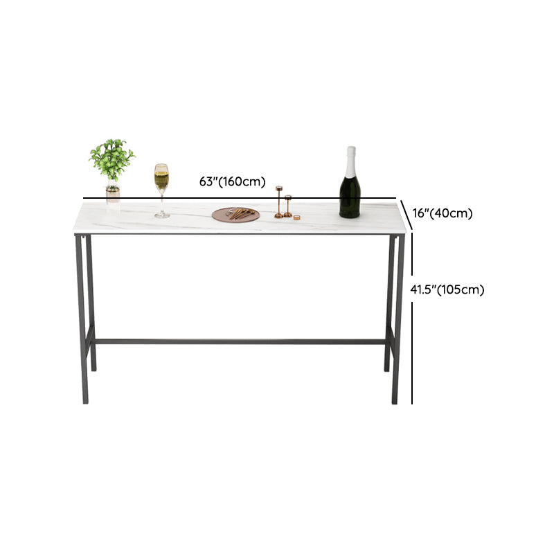 Modern Bar Stool and Table Set 1/3/5 Pcs Rectangle Stone Top Bar Table and Stools