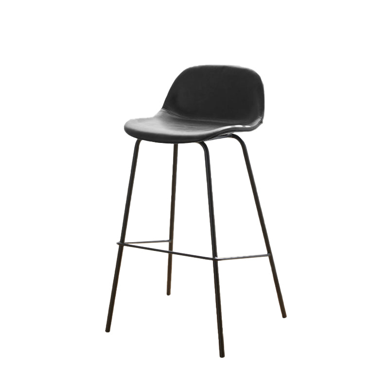 Low Back Dining Stools Faux Leather Bar Stools with Metal Base
