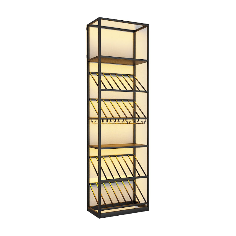 Modern Simple Floor Wine Rack Iron Shelf Wine Holder for Dining Room