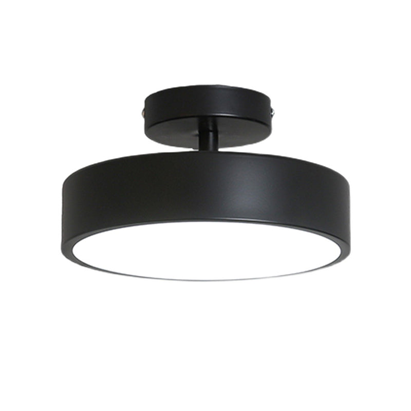 Contemporary Ceiling Light Fixture Drum Metal Semi Flush Mount for Corridor