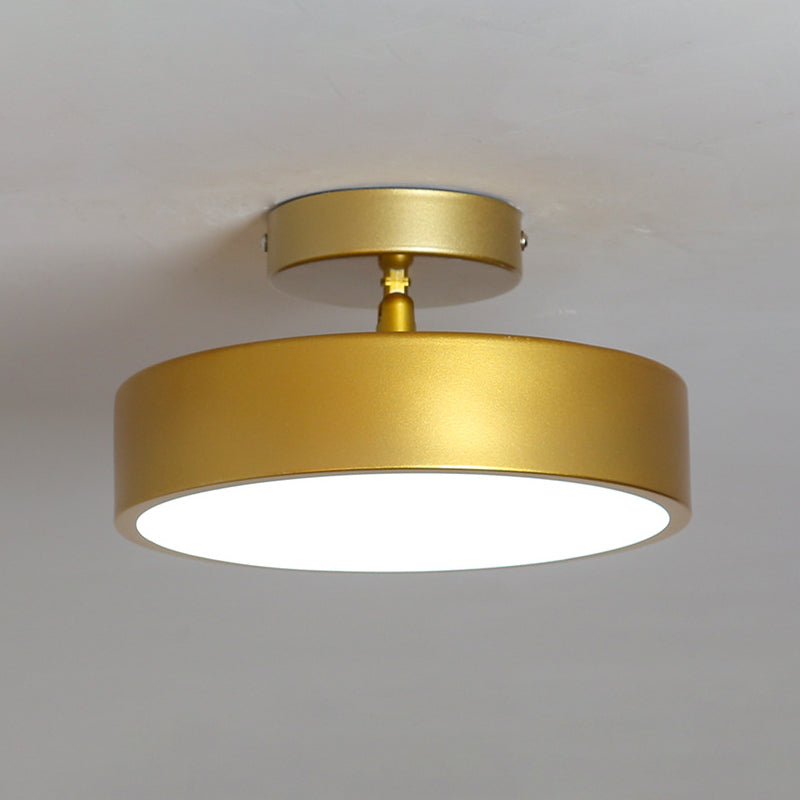 Contemporary Ceiling Light Fixture Drum Metal Semi Flush Mount for Corridor