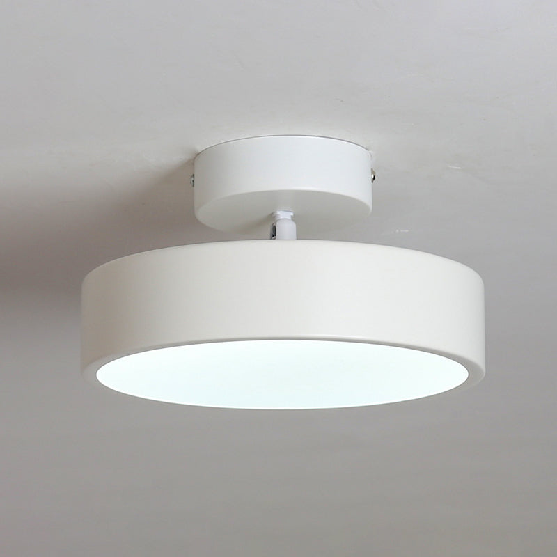 Contemporary Ceiling Light Fixture Drum Metal Semi Flush Mount for Corridor