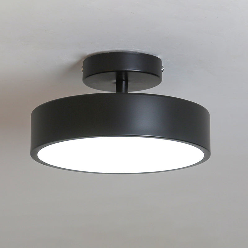 Contemporary Ceiling Light Fixture Drum Metal Semi Flush Mount for Corridor