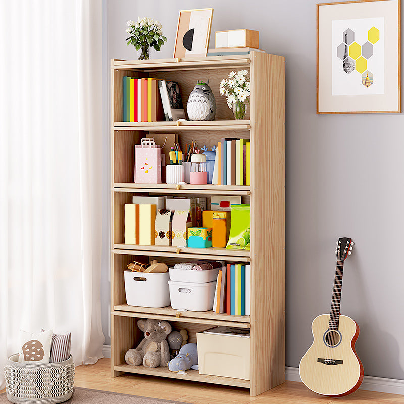 Natural Contemporary Cabinet, Solid Wood Accent Cabinet with Doors