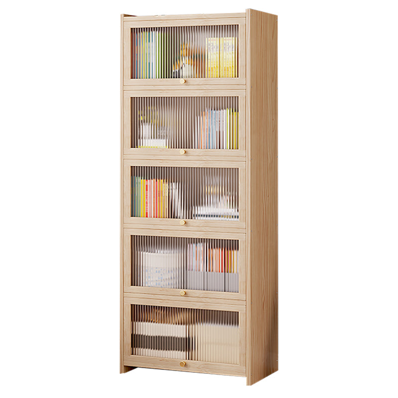 Natural Contemporary Cabinet, Solid Wood Accent Cabinet with Doors
