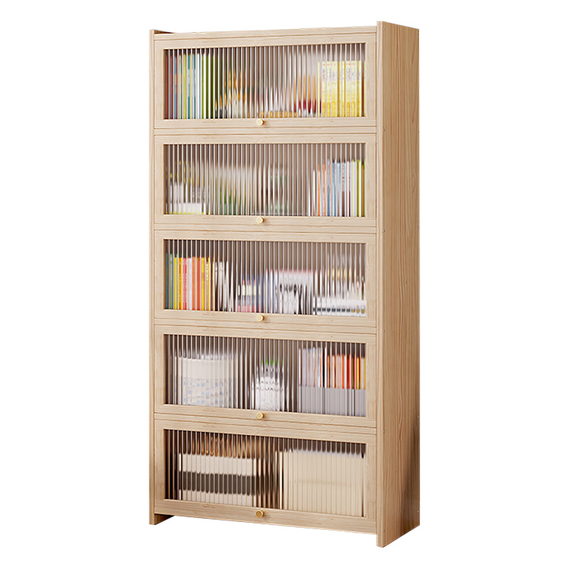 Natural Contemporary Cabinet, Solid Wood Accent Cabinet with Doors
