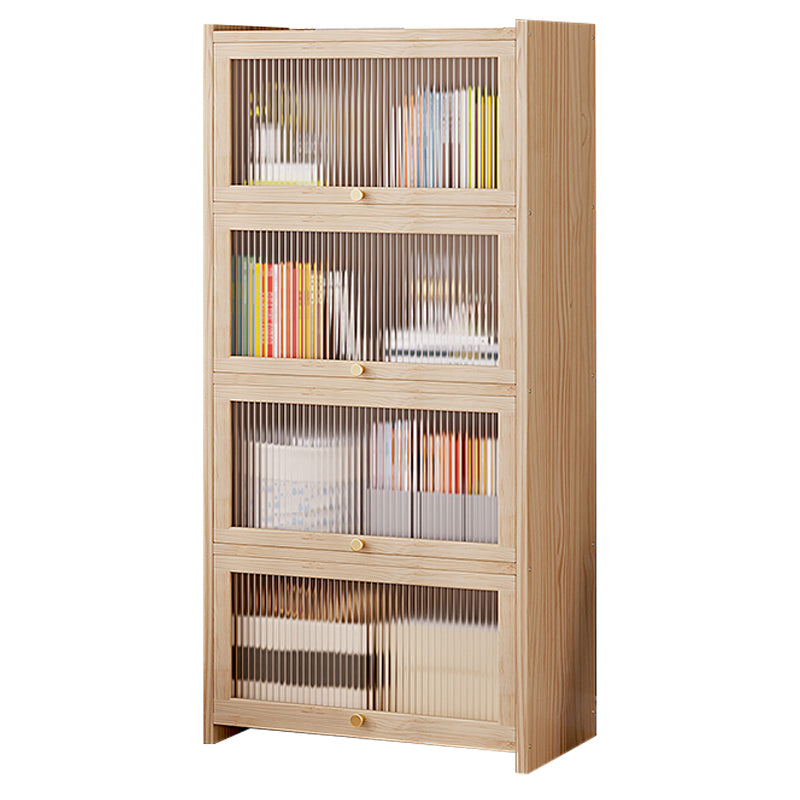 Natural Contemporary Cabinet, Solid Wood Accent Cabinet with Doors