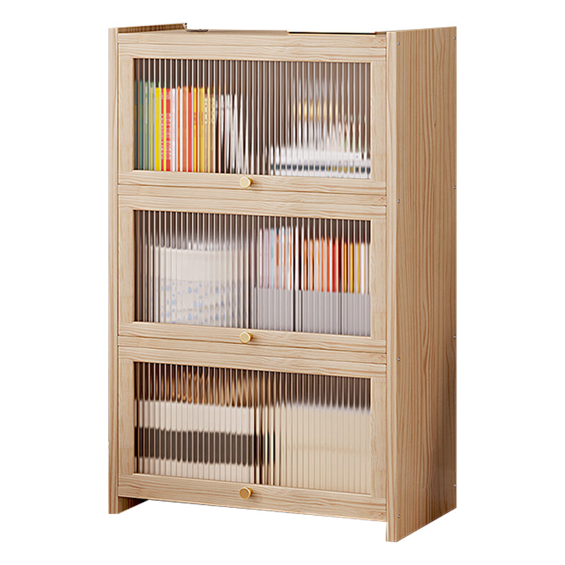 Natural Contemporary Cabinet, Solid Wood Accent Cabinet with Doors