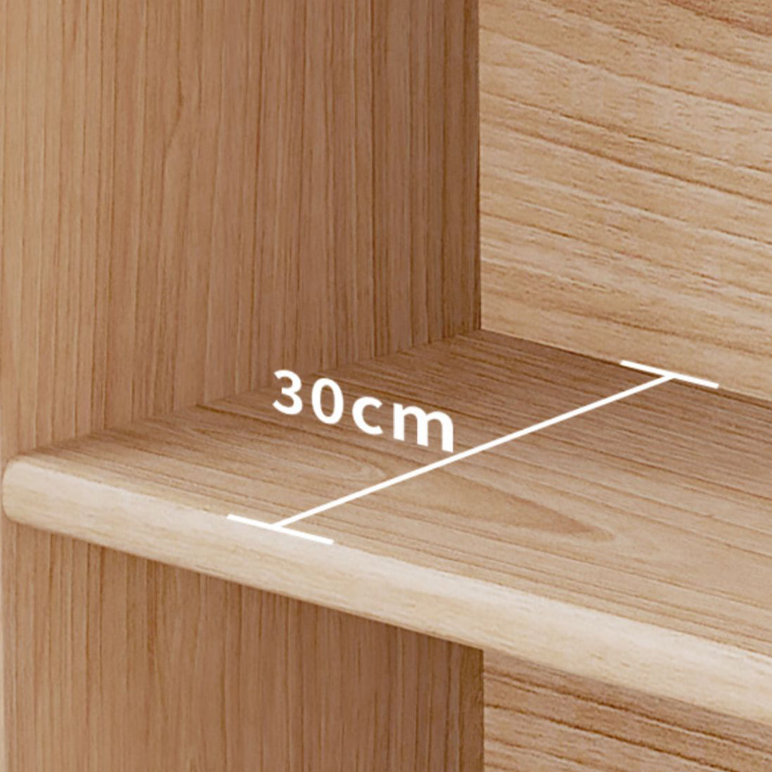 Natural Contemporary Cabinet, Solid Wood Accent Cabinet with Doors