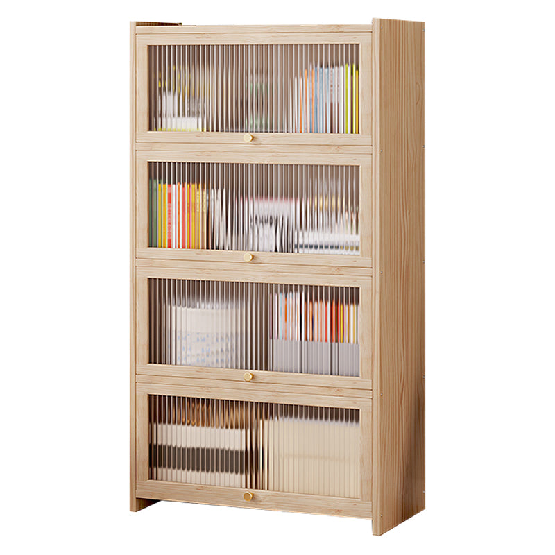 Natural Contemporary Cabinet, Solid Wood Accent Cabinet with Doors
