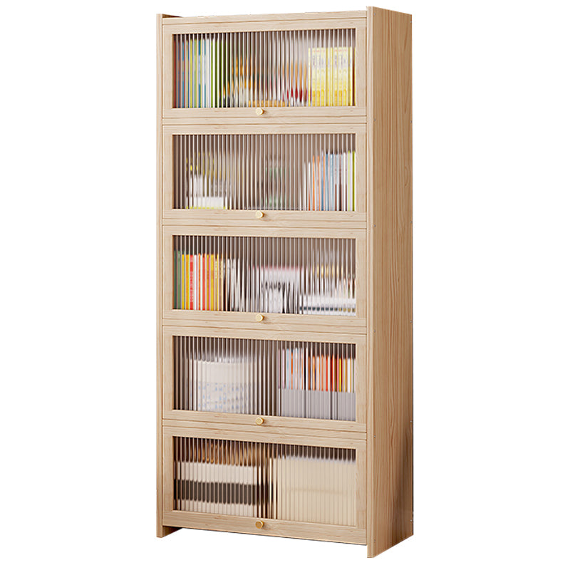 Natural Contemporary Cabinet, Solid Wood Accent Cabinet with Doors