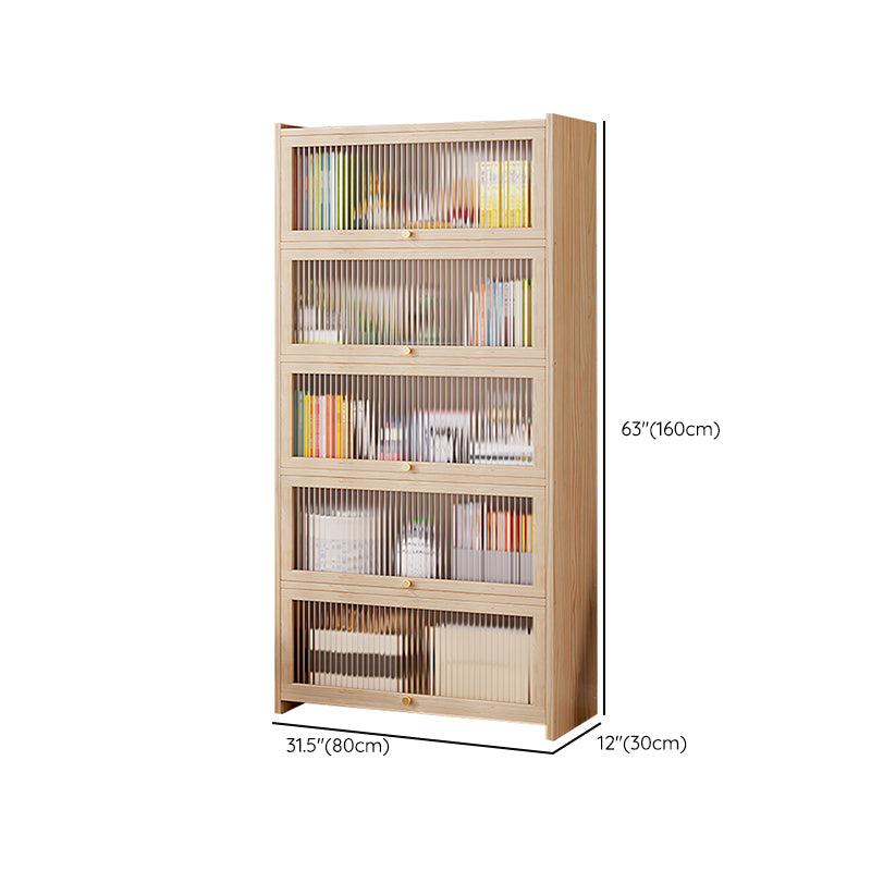 Natural Contemporary Cabinet, Solid Wood Accent Cabinet with Doors