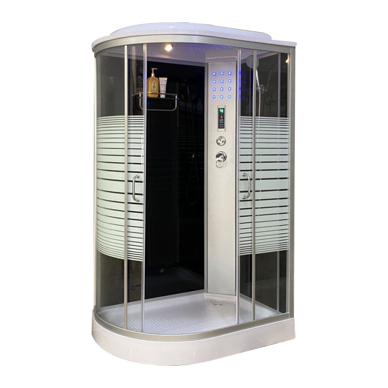 Rectangle Corner Shower Stall Semi-Frameless Double Sliding Shower Enclosure