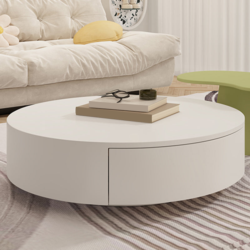 White Coffee Table Wooden 2 Piece Nesting Tables with Storage Drawer