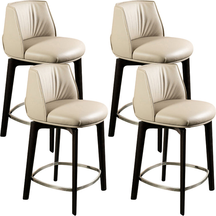 Scandinavian Solid Wood Bar Stools Indoor Stool with Footrest