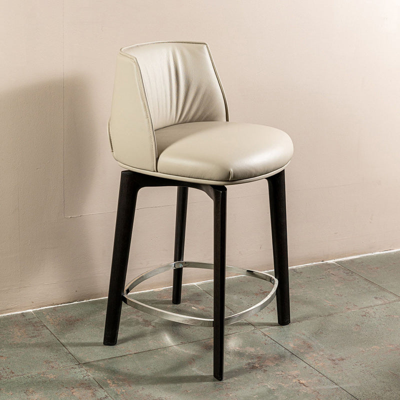 Scandinavian Solid Wood Bar Stools Indoor Stool with Footrest