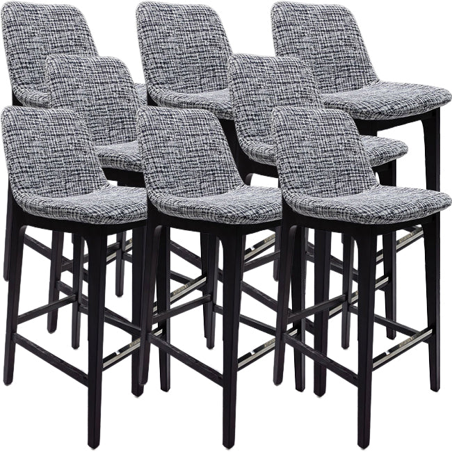 Scandinavian Indoor Bar Stools Solid Wood Stool with Footrest