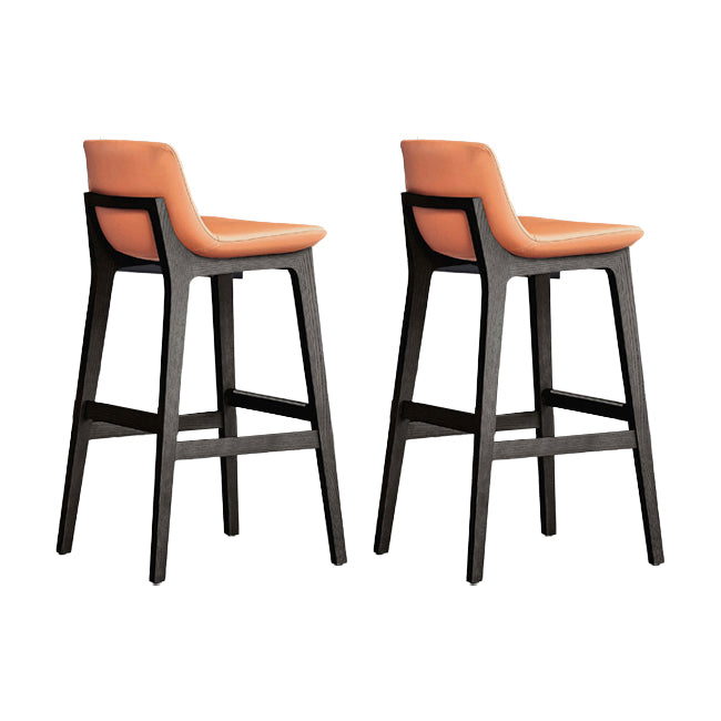 Scandinavian Indoor Bar Stools Solid Wood Stool with Footrest