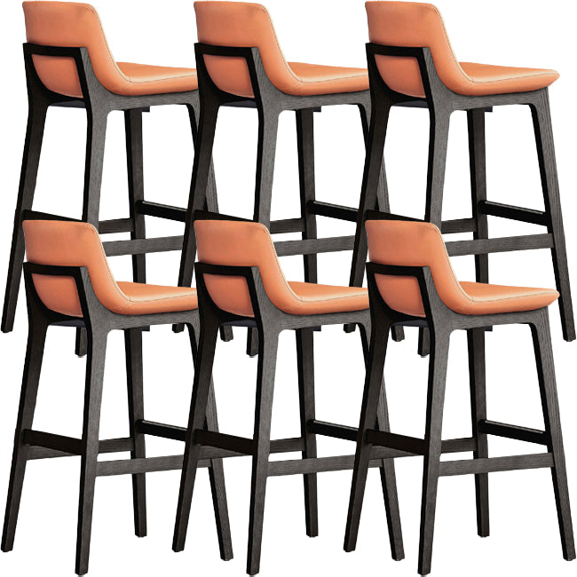 Scandinavian Indoor Bar Stools Solid Wood Stool with Footrest