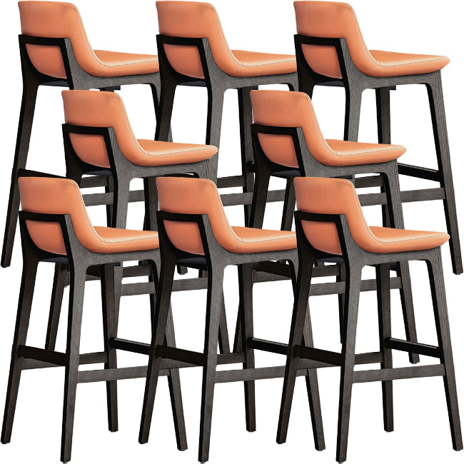 Scandinavian Indoor Bar Stools Solid Wood Stool with Footrest