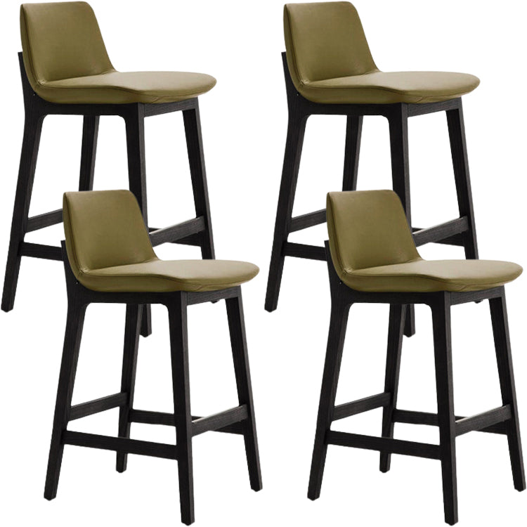 Scandinavian Indoor Bar Stools Solid Wood Stool with Footrest