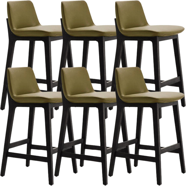Scandinavian Indoor Bar Stools Solid Wood Stool with Footrest