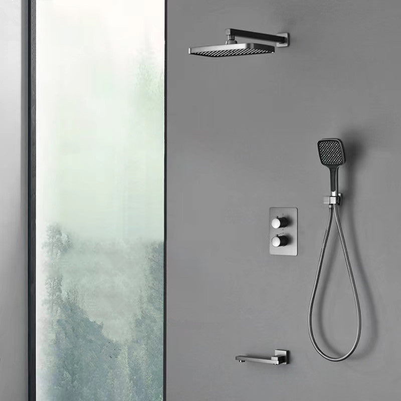 Modern Shower Head Combo Brass Temperature Control Wall Mounted Shower Combo