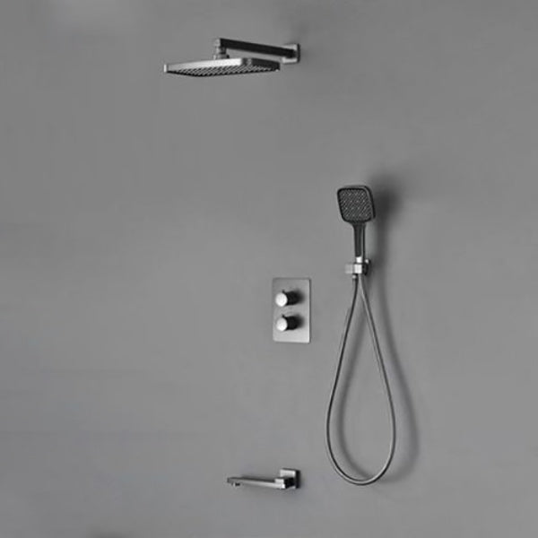 Modern Shower Head Combo Brass Temperature Control Wall Mounted Shower Combo