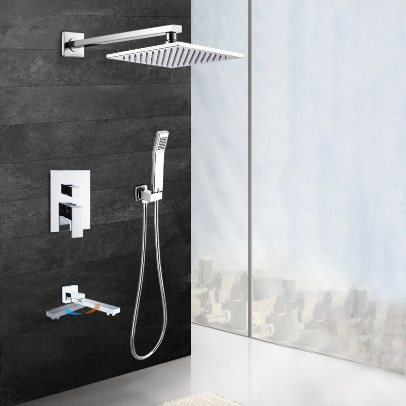 Modern Shower System Brass Adjustable Spray Pattern Ceiling Mounted Shower Combo