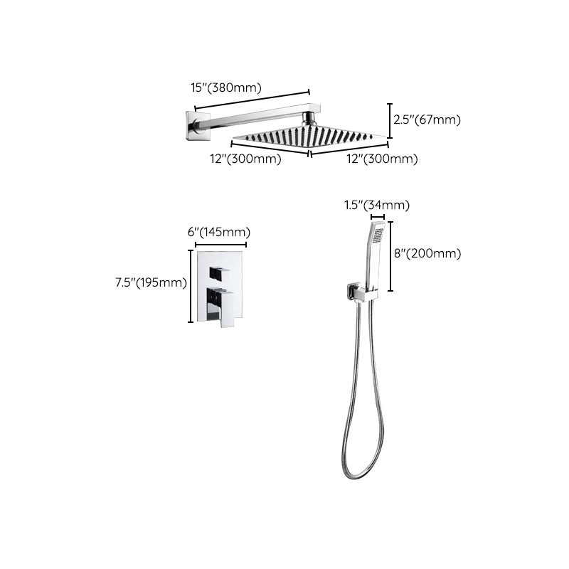 Modern Shower System Brass Adjustable Spray Pattern Ceiling Mounted Shower Combo