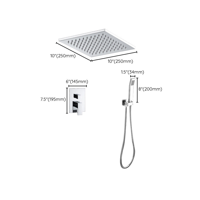 Modern Shower System Brass Adjustable Spray Pattern Ceiling Mounted Shower Combo