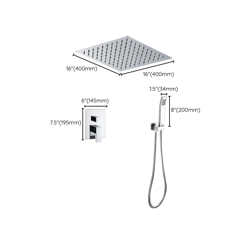 Modern Shower System Brass Adjustable Spray Pattern Ceiling Mounted Shower Combo