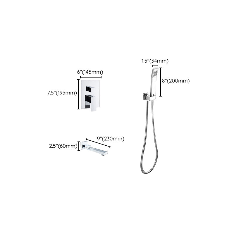 Modern Shower System Brass Adjustable Spray Pattern Ceiling Mounted Shower Combo