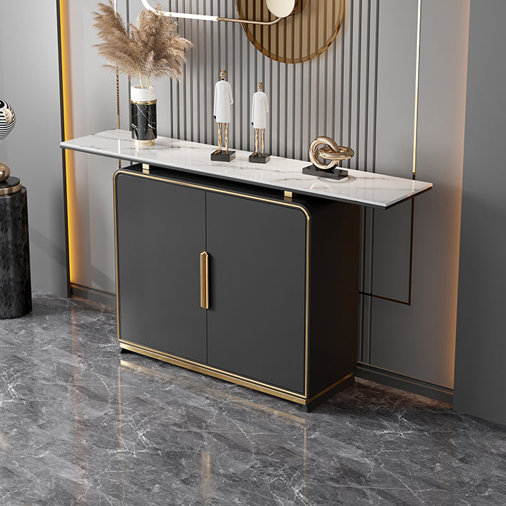 Glam Rectangle Console Table Wood Console Sofa Table for Hall