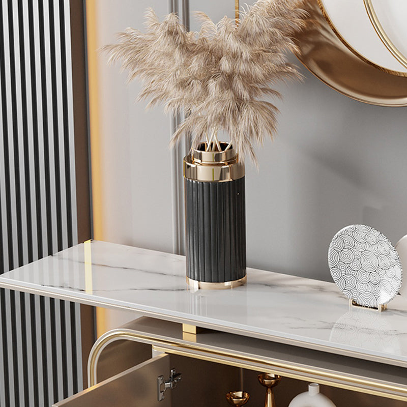 Glam Rectangle Console Table Wood Console Sofa Table for Hall
