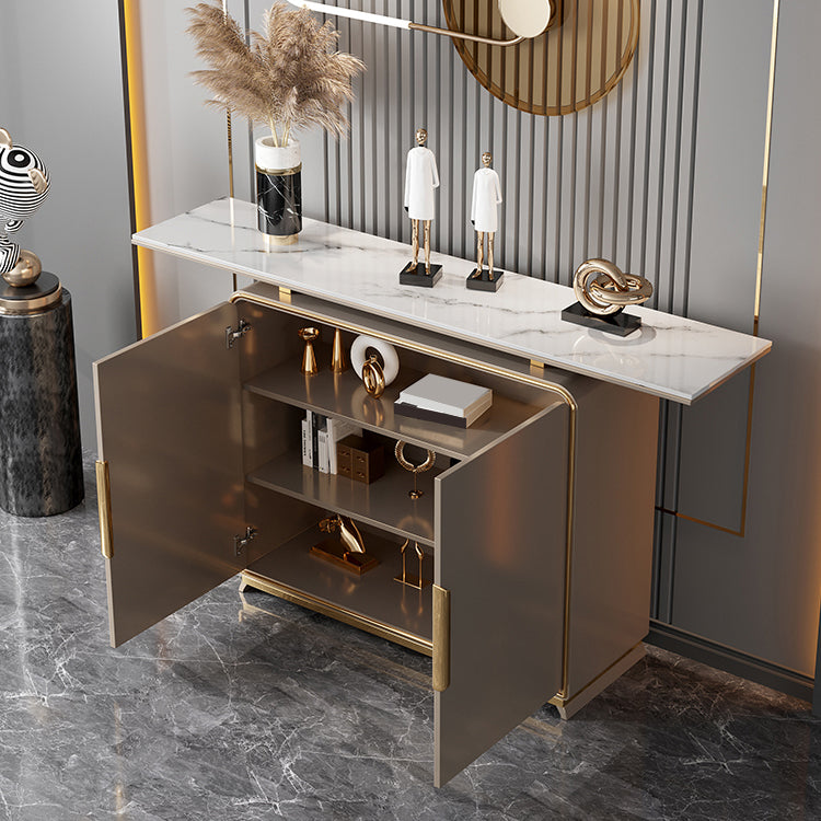 Glam Rectangle Console Table Wood Console Sofa Table for Hall