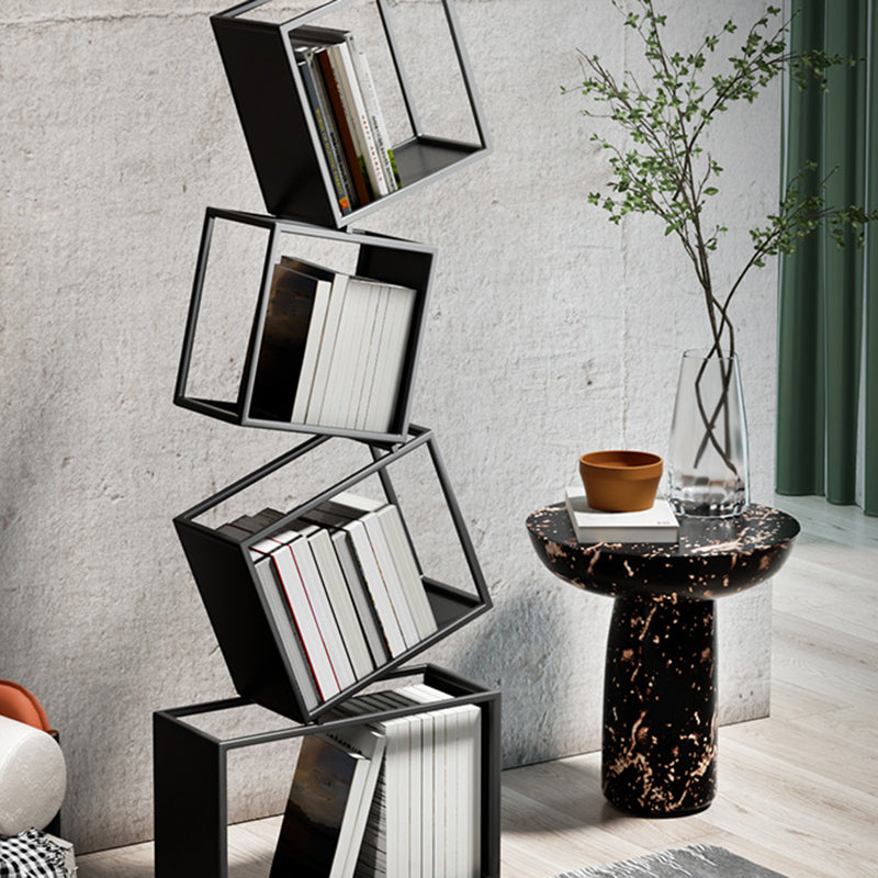 Standard Metal Bookcase Contemporary Open Back Bookshelf with Shelves
