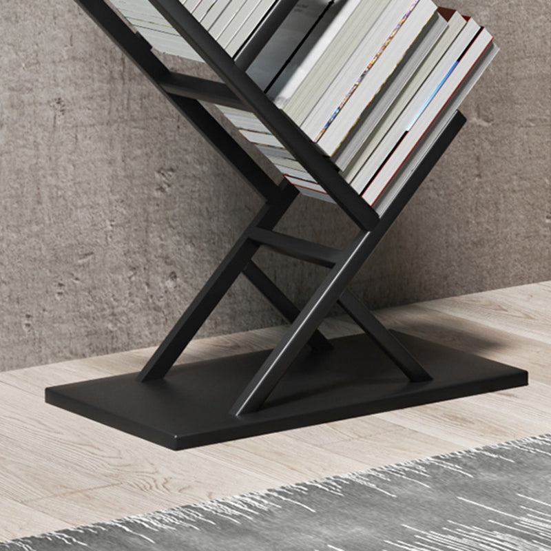 Standard Metal Bookcase Contemporary Open Back Bookshelf with Shelves
