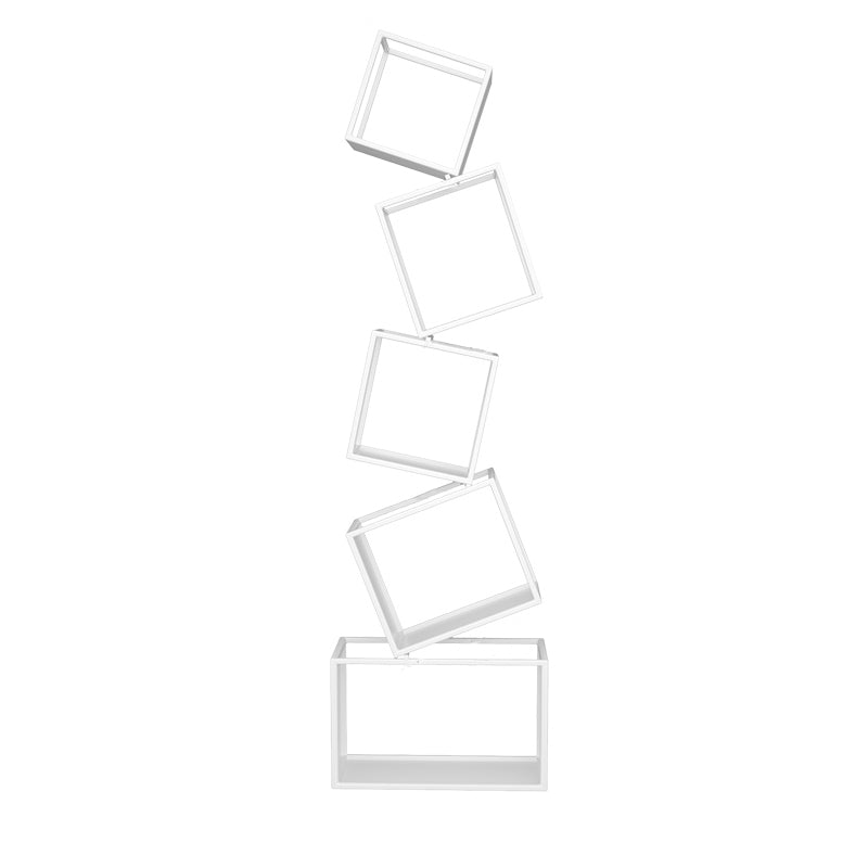 Standard Metal Bookcase Contemporary Open Back Bookshelf with Shelves