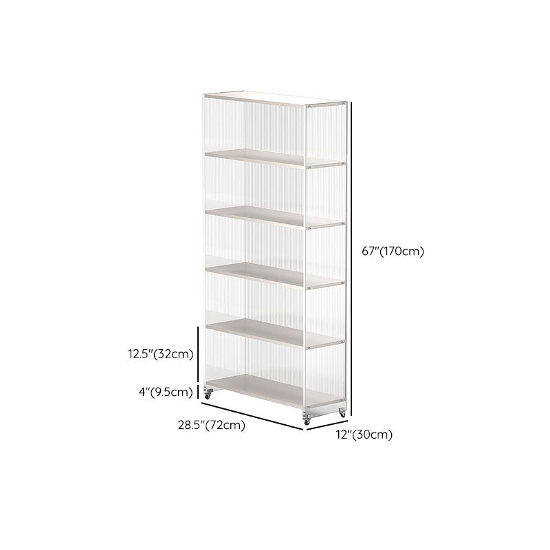 Contemporary Closed Back Bookshelf Acrylic Bookcase for Home Office