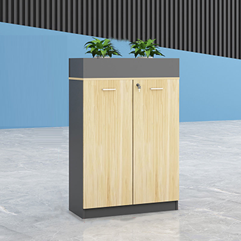 Contemporary Style File Cabinet Wooden Frame Lock Storage Filing Cabinet