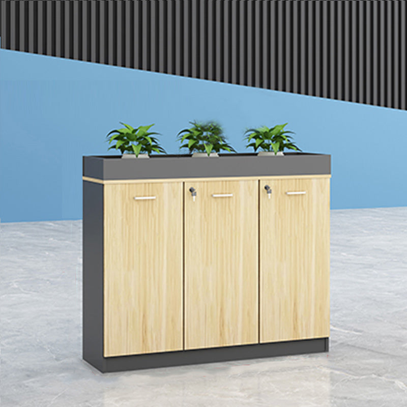 Contemporary Style File Cabinet Wooden Frame Lock Storage Filing Cabinet