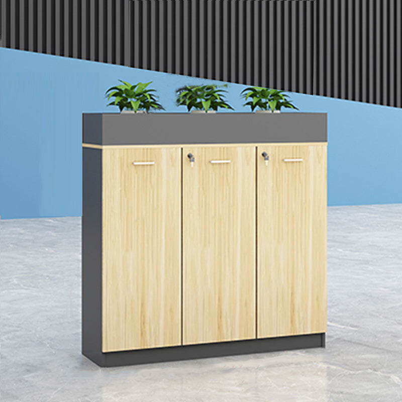 Contemporary Style File Cabinet Wooden Frame Lock Storage Filing Cabinet