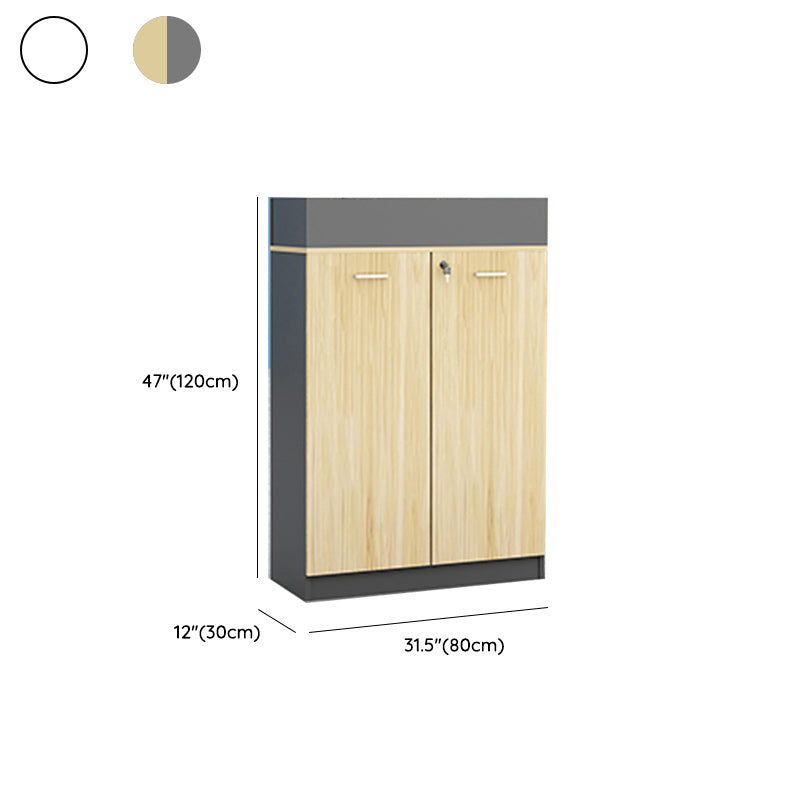 Contemporary Style File Cabinet Wooden Frame Lock Storage Filing Cabinet