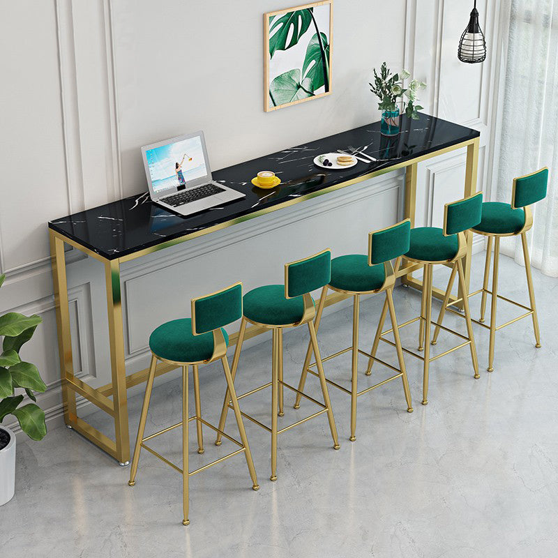 Modern Faux Marble Bar Dining Table Specialty Bar Table for Small Places